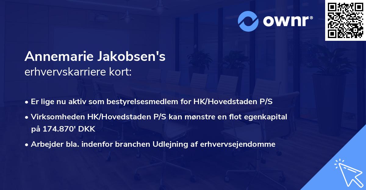 Annemarie Jakobsen's erhvervskarriere kort