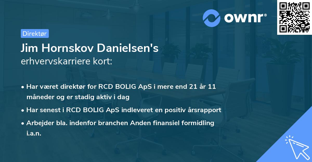 Jim Hornskov Danielsen's erhvervskarriere kort