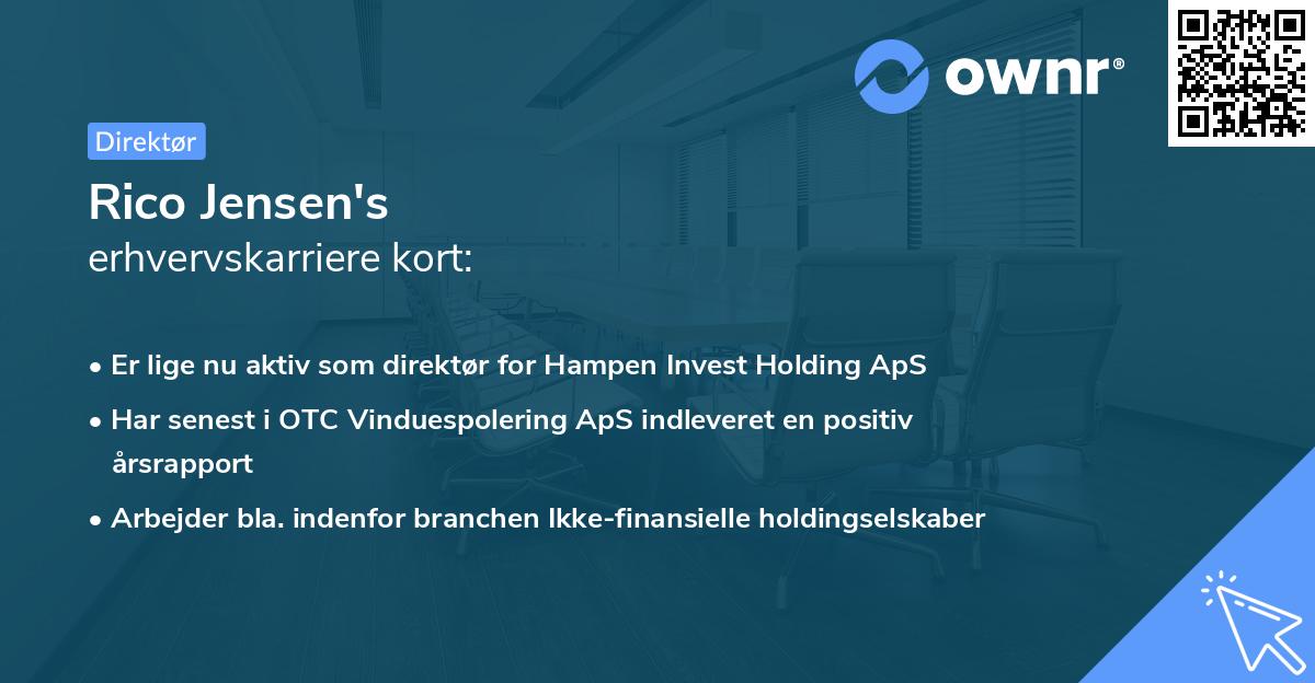 Rico Jensen's erhvervskarriere kort