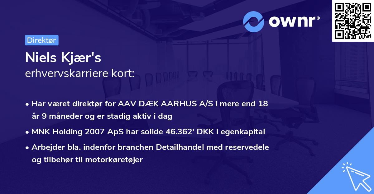 Niels Kjær's erhvervskarriere kort