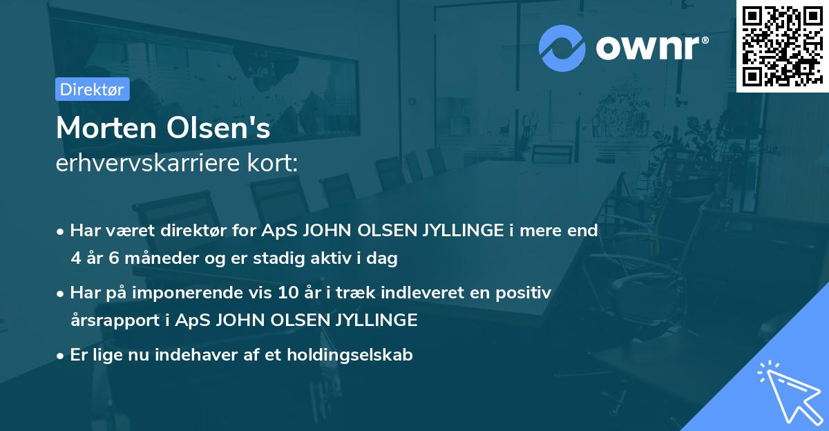 Morten Olsen's erhvervskarriere kort