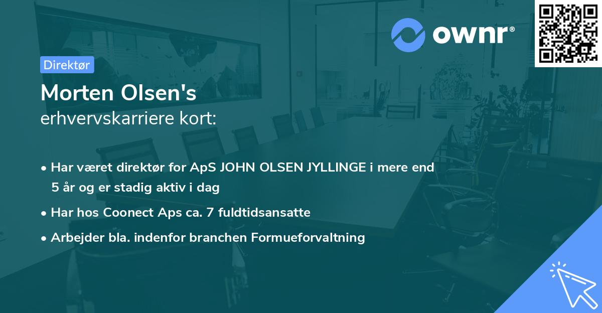 Morten Olsen's erhvervskarriere kort