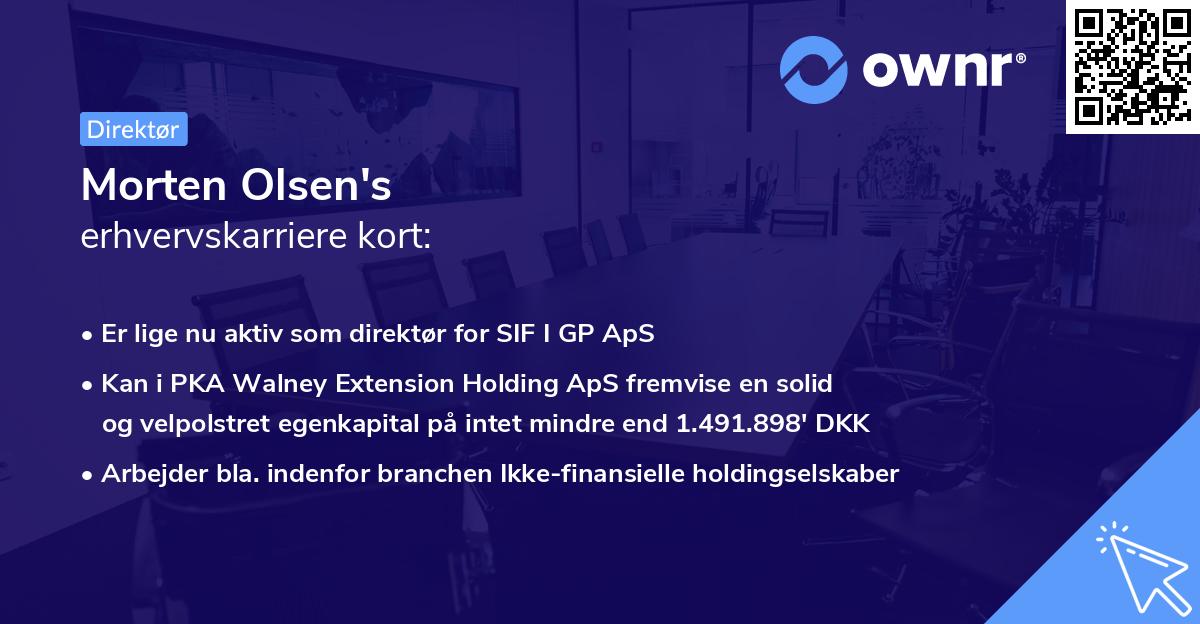 Morten Olsen's erhvervskarriere kort