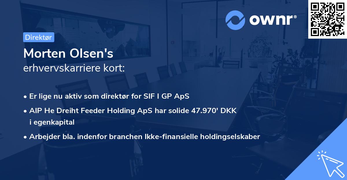 Morten Olsen's erhvervskarriere kort