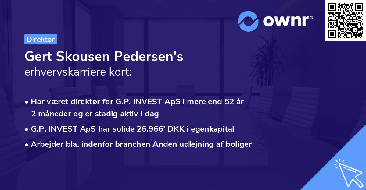 Gert Skousen Pedersen's erhvervskarriere kort