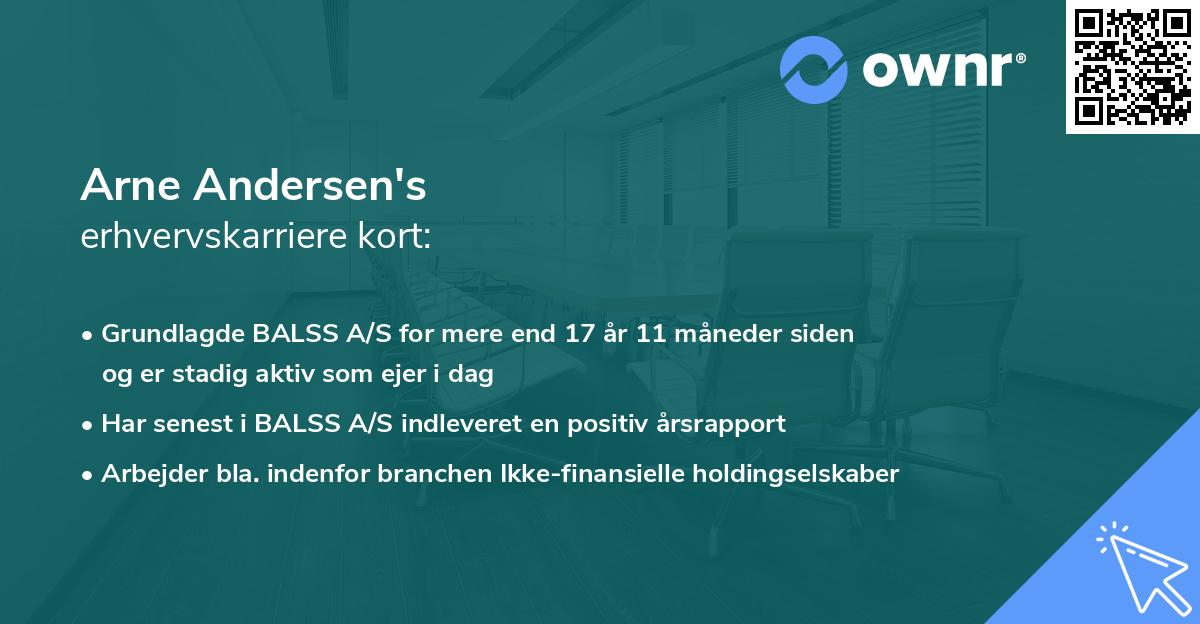 Arne Andersen's erhvervskarriere kort