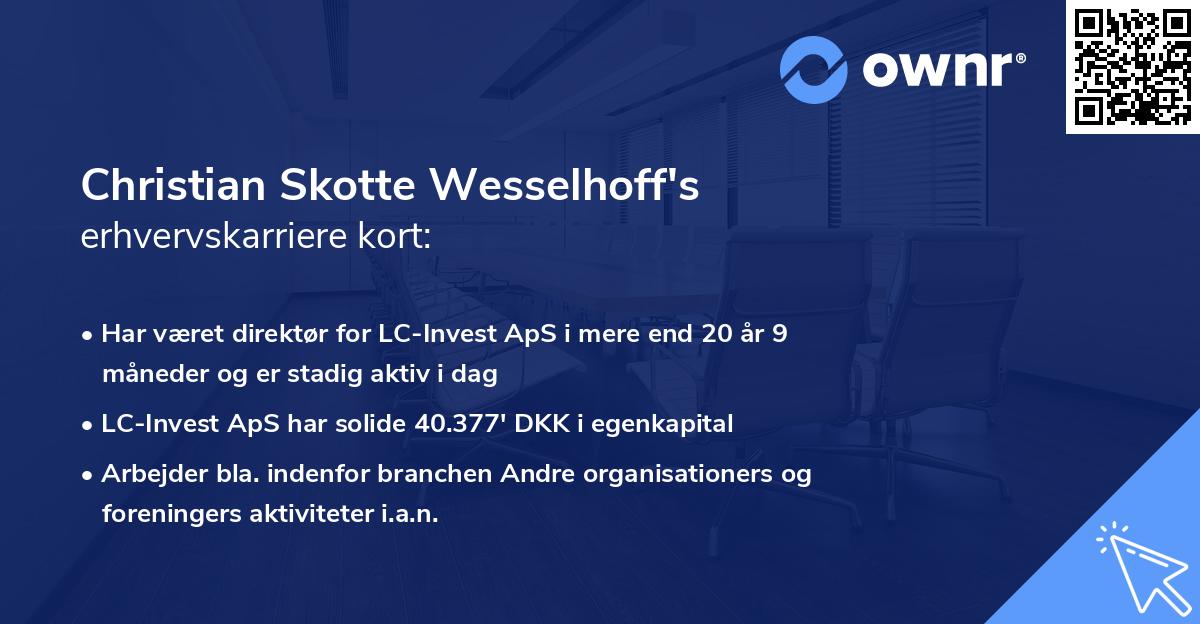 Christian Skotte Wesselhoff's erhvervskarriere kort
