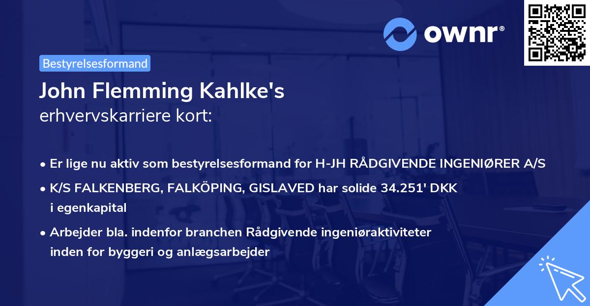 John Flemming Kahlke's erhvervskarriere kort