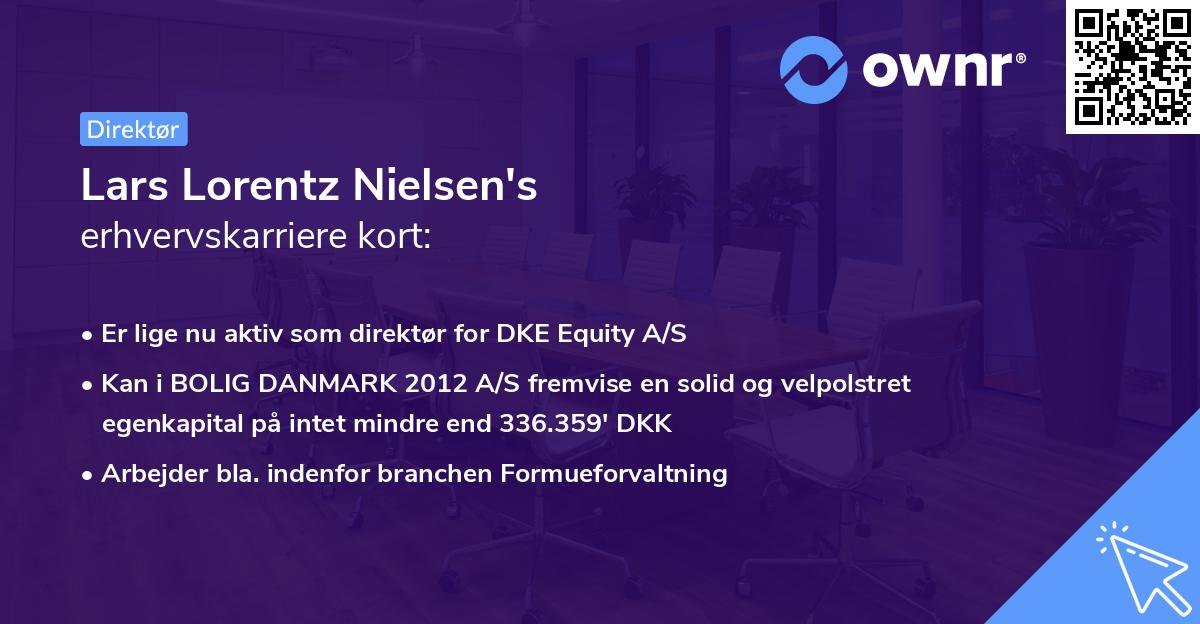 Lars Lorentz Nielsen's erhvervskarriere kort