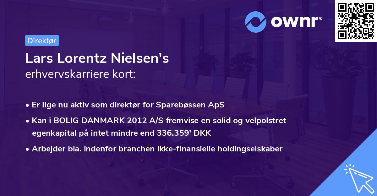 Lars Lorentz Nielsen's erhvervskarriere kort