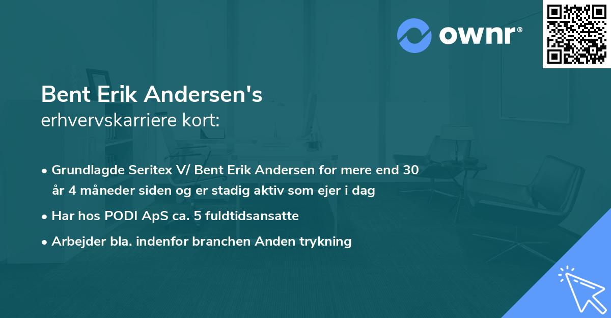 Bent Erik Andersen's erhvervskarriere kort