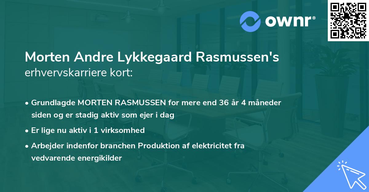 Morten Andre Lykkegaard Rasmussen's erhvervskarriere kort