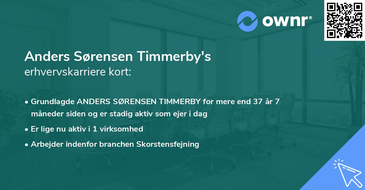 Anders Sørensen Timmerby's erhvervskarriere kort