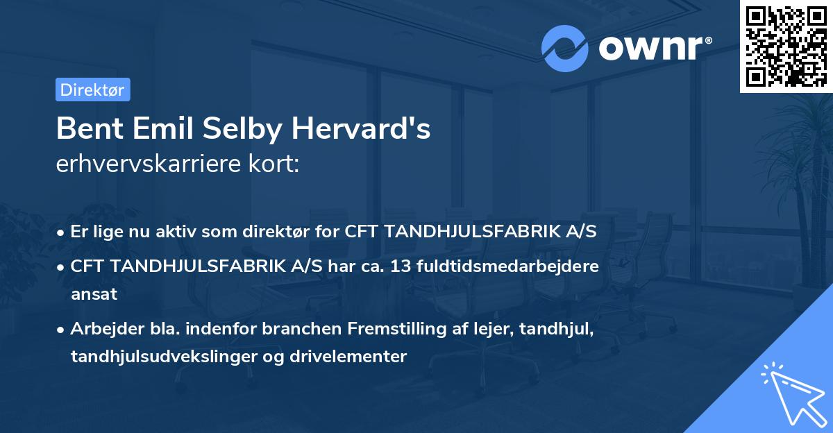 Bent Emil Selby Hervard's erhvervskarriere kort