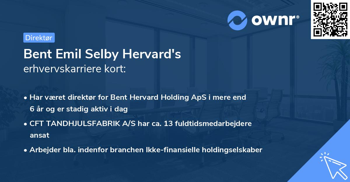 Bent Emil Selby Hervard's erhvervskarriere kort