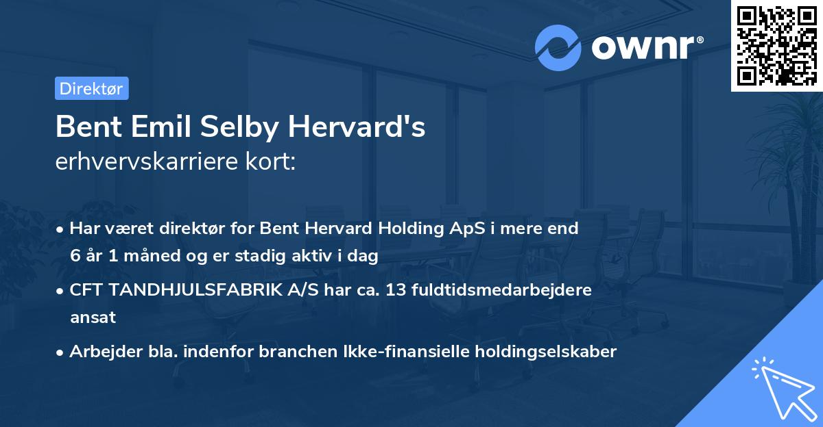 Bent Emil Selby Hervard's erhvervskarriere kort