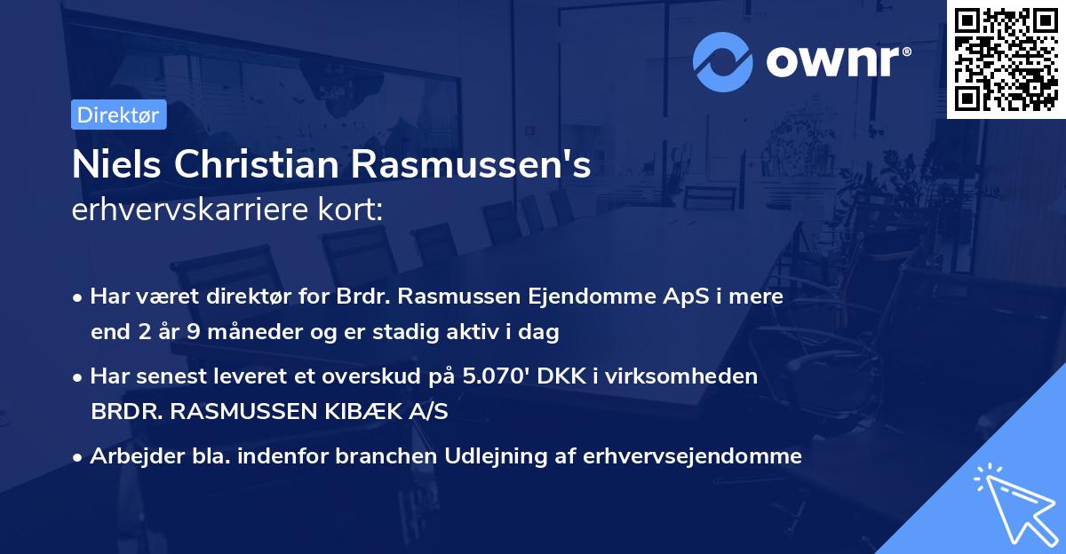 Niels Christian Rasmussen's erhvervskarriere kort
