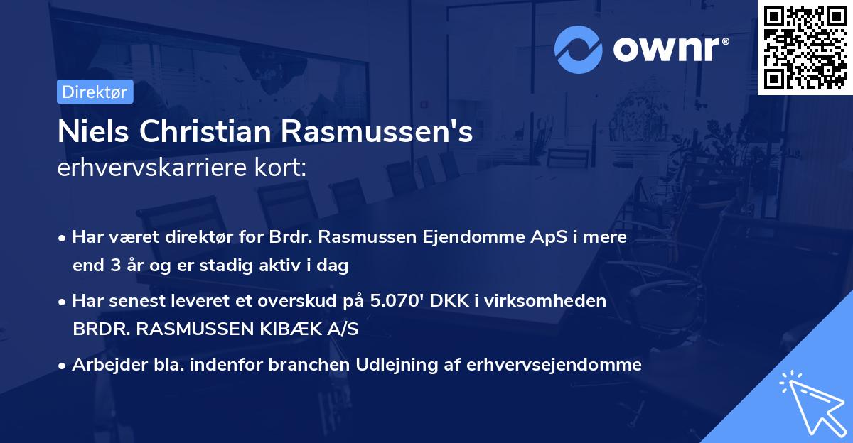 Niels Christian Rasmussen's erhvervskarriere kort