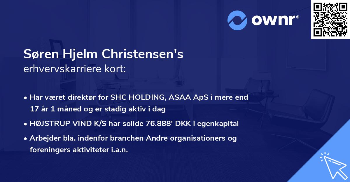 Søren Hjelm Christensen's erhvervskarriere kort