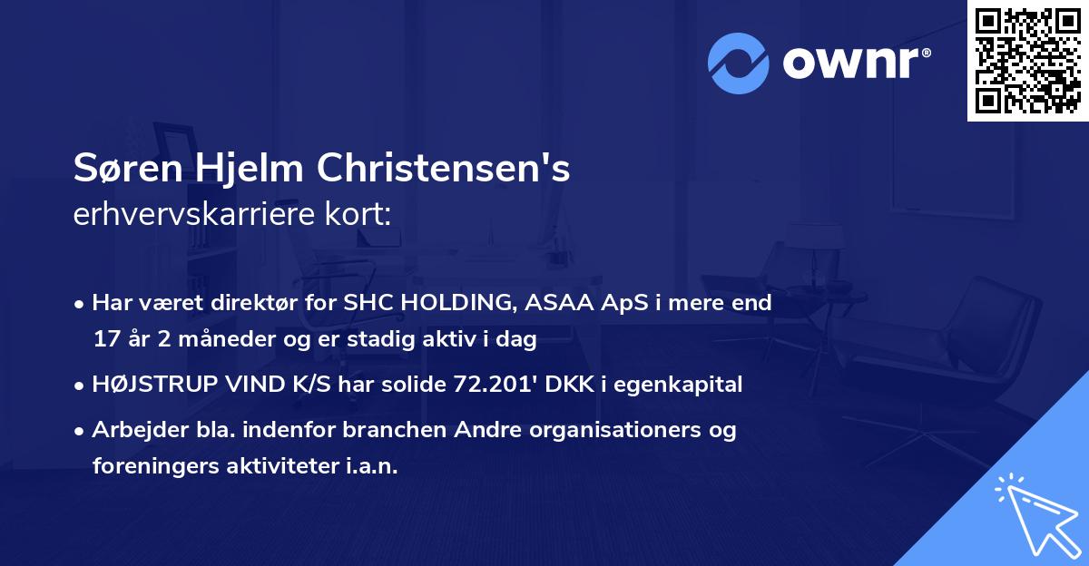 Søren Hjelm Christensen's erhvervskarriere kort
