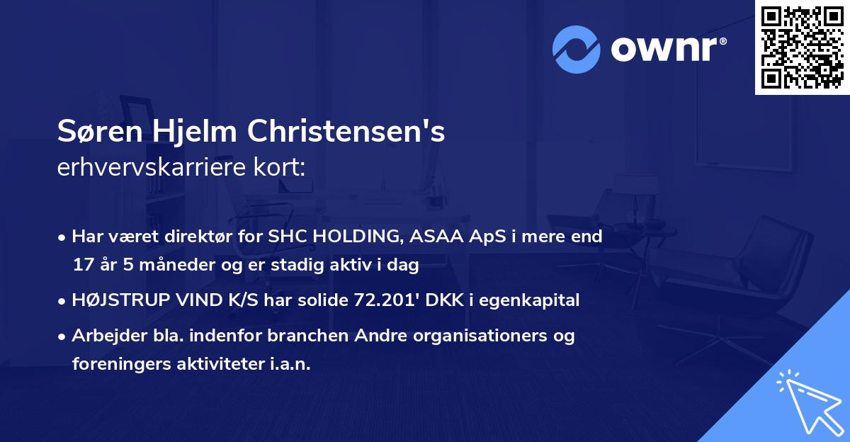 Søren Hjelm Christensen's erhvervskarriere kort