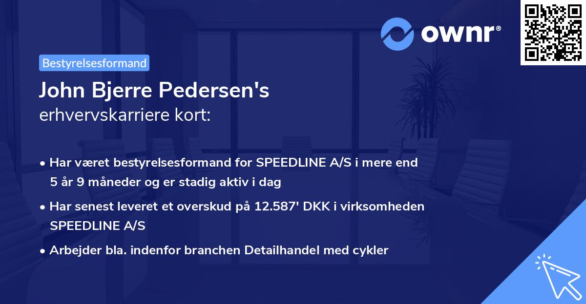 John Bjerre Pedersen's erhvervskarriere kort