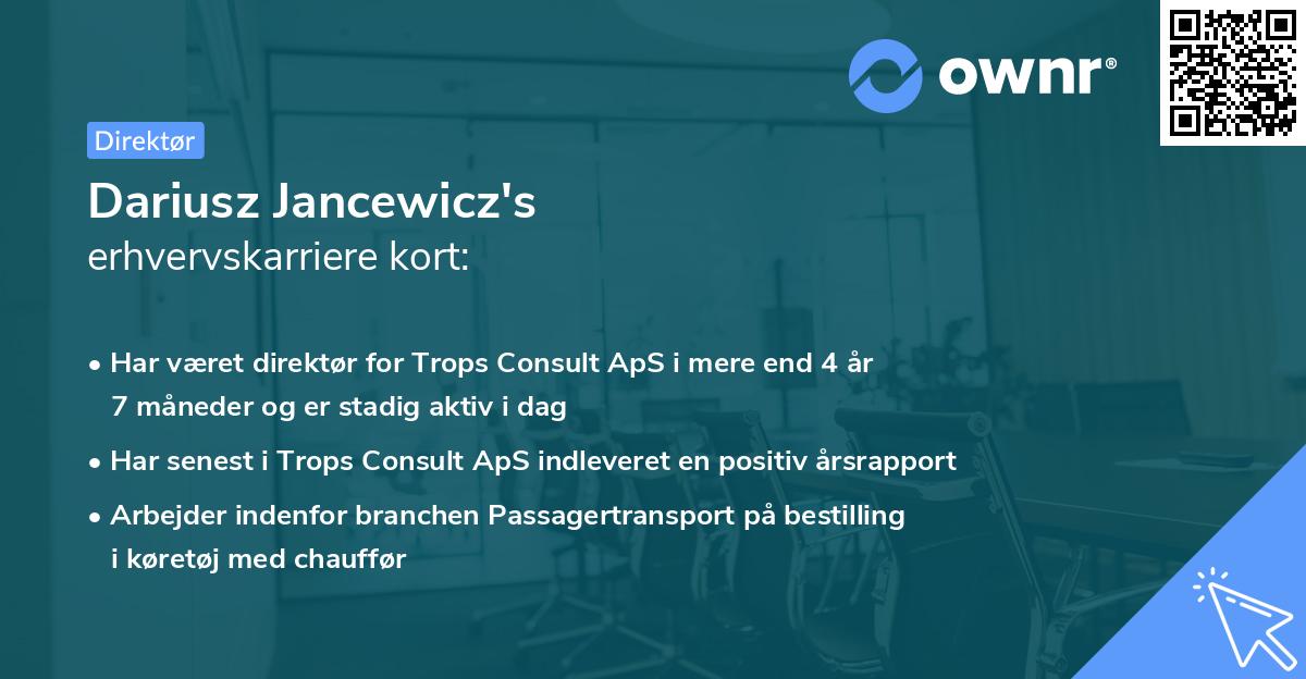Dariusz Jancewicz's erhvervskarriere kort