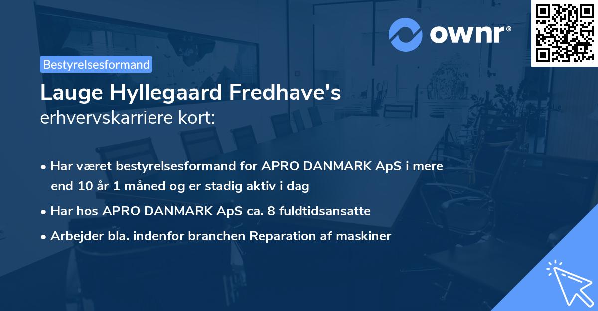 Lauge Hyllegaard Fredhave's erhvervskarriere kort