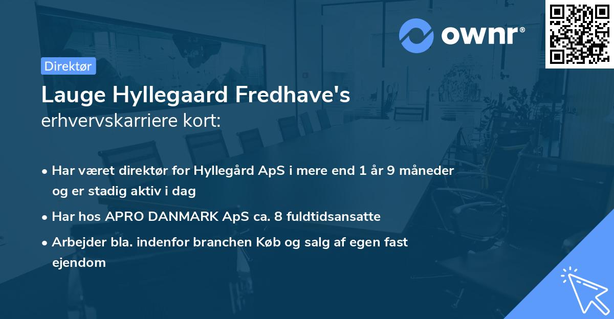 Lauge Hyllegaard Fredhave's erhvervskarriere kort