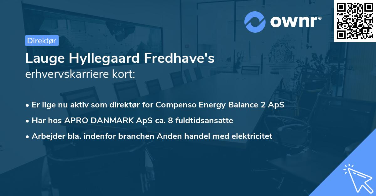 Lauge Hyllegaard Fredhave's erhvervskarriere kort