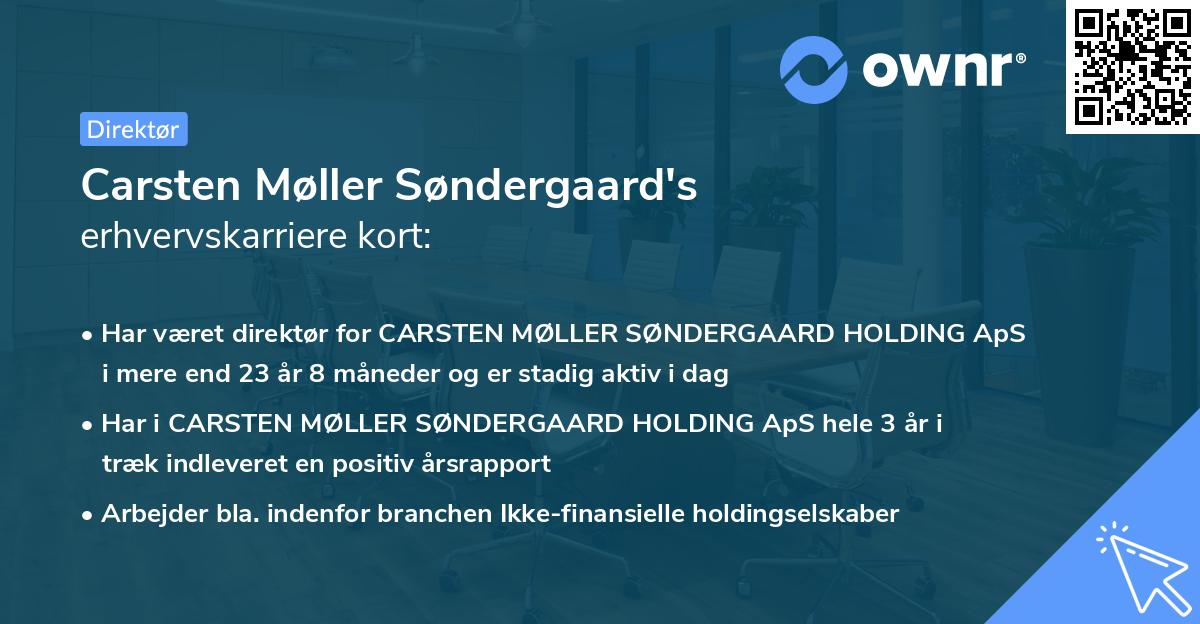 Carsten Møller Søndergaard's erhvervskarriere kort