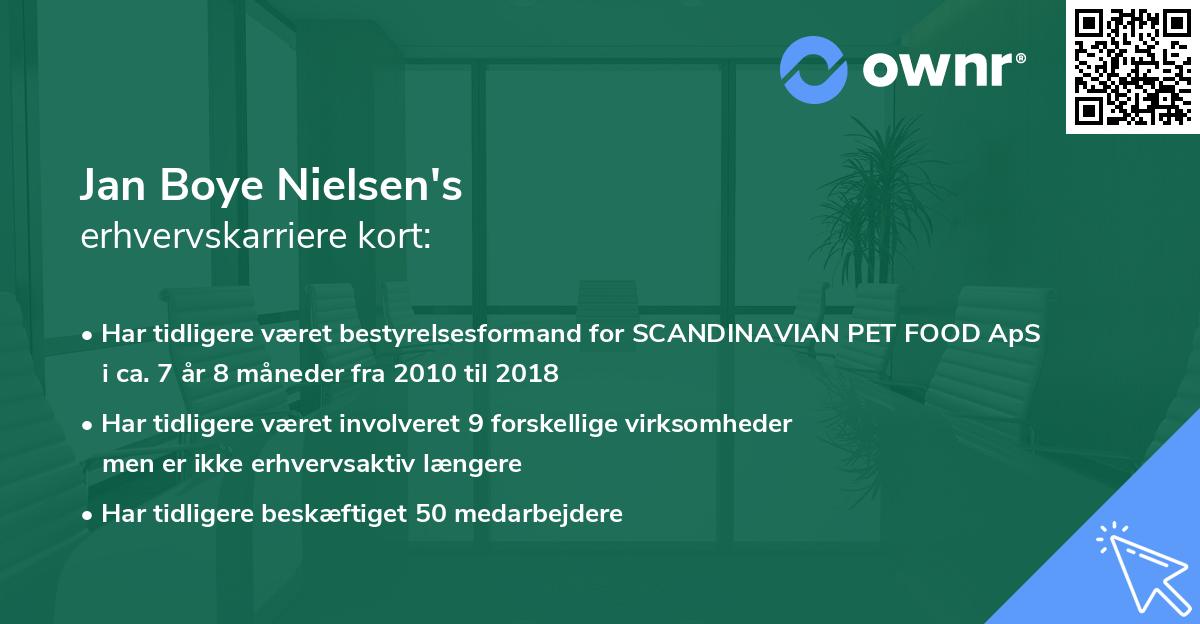 Jan Boye Nielsen's erhvervskarriere kort