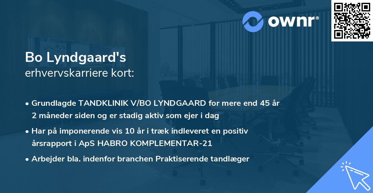 Bo Lyndgaard's erhvervskarriere kort