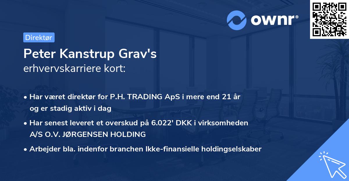 Peter Kanstrup Grav's erhvervskarriere kort