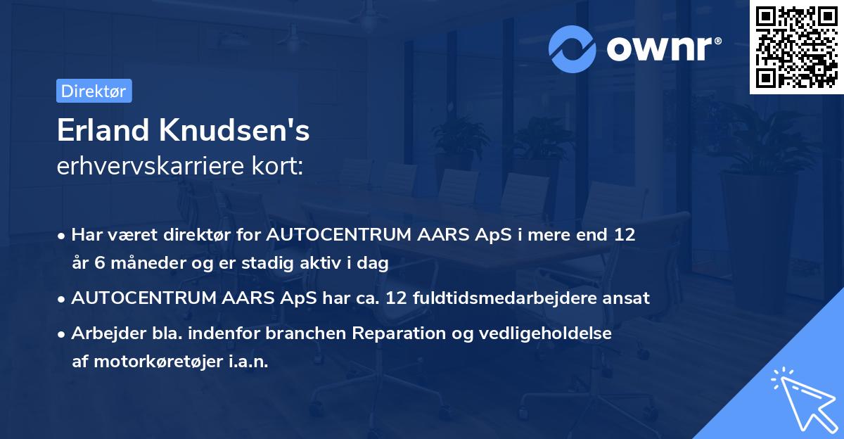 Erland Knudsen's erhvervskarriere kort