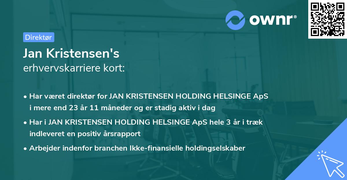Jan Kristensen's erhvervskarriere kort