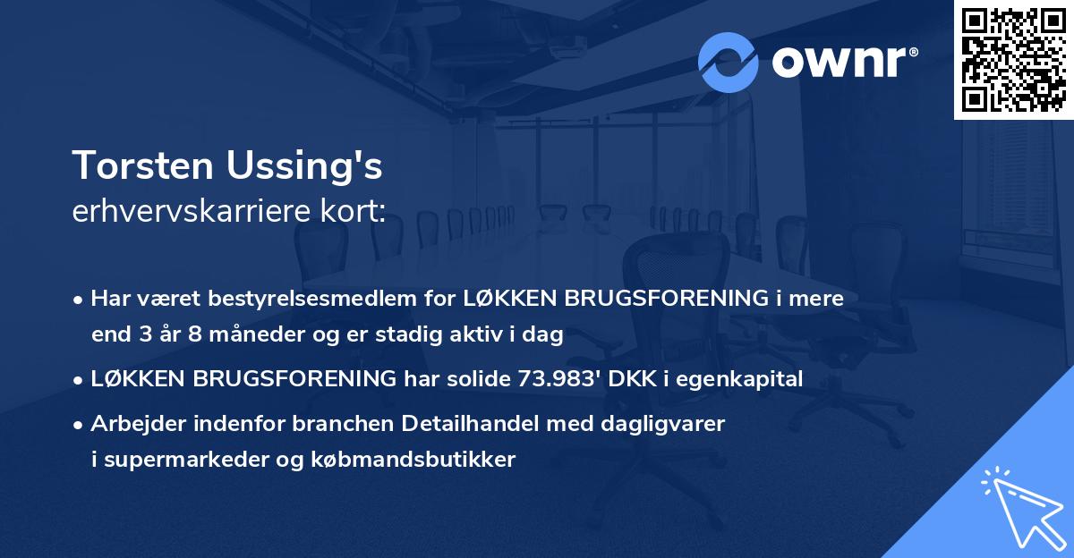 Torsten Ussing's erhvervskarriere kort