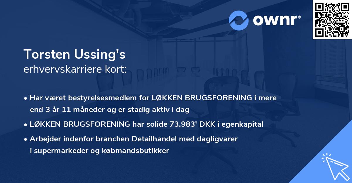 Torsten Ussing's erhvervskarriere kort