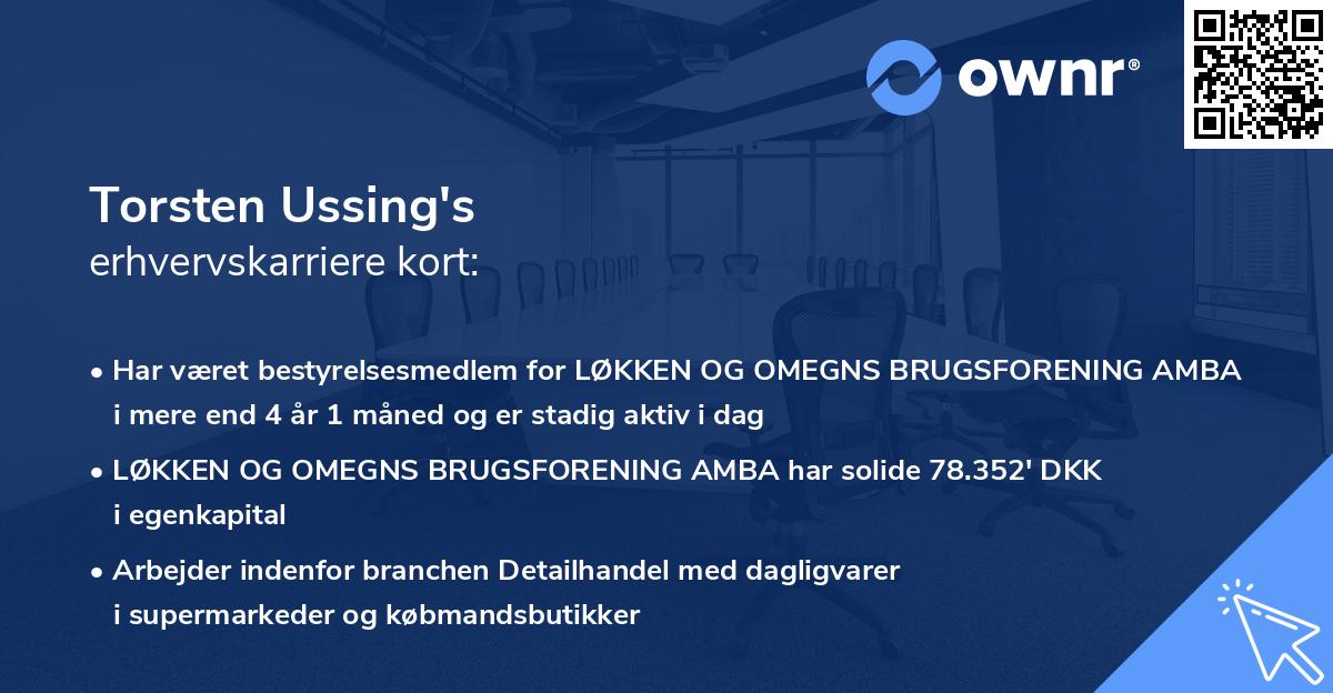 Torsten Ussing's erhvervskarriere kort