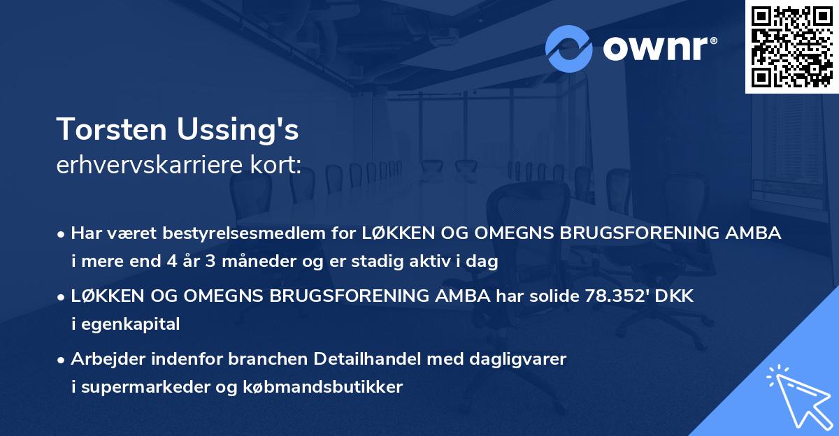 Torsten Ussing's erhvervskarriere kort