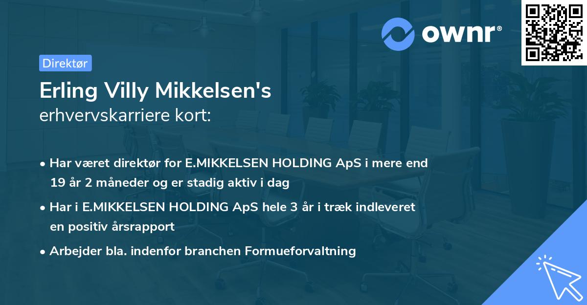 Erling Villy Mikkelsen's erhvervskarriere kort
