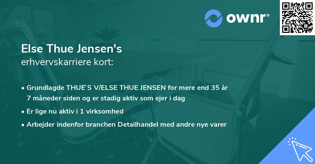 Else Thue Jensen's erhvervskarriere kort