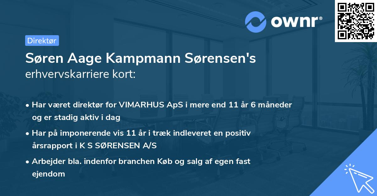 Søren Aage Kampmann Sørensen's erhvervskarriere kort