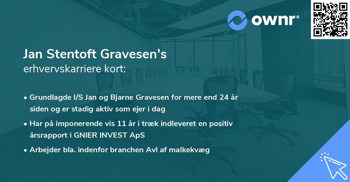 Jan Stentoft Gravesen's erhvervskarriere kort