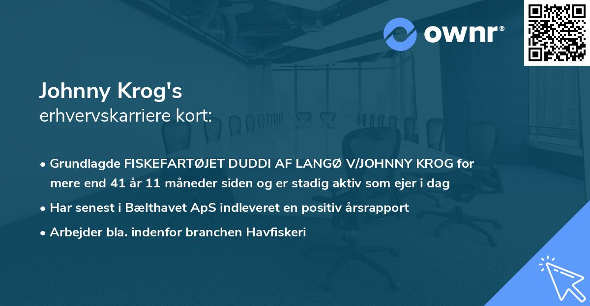 Johnny Krog's erhvervskarriere kort