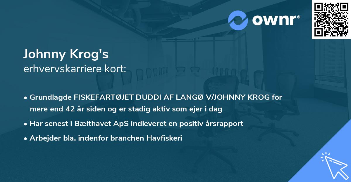 Johnny Krog's erhvervskarriere kort