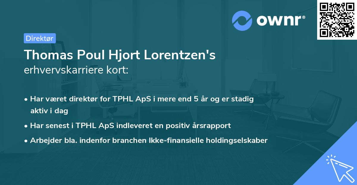 Thomas Poul Hjort Lorentzen's erhvervskarriere kort