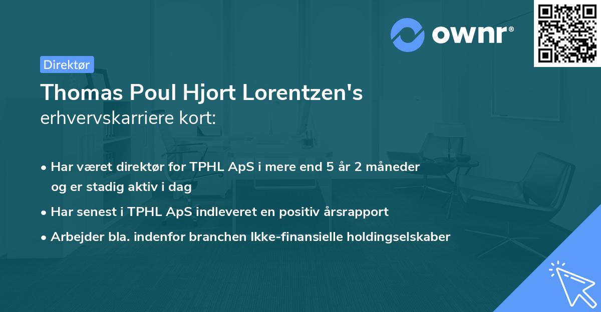 Thomas Poul Hjort Lorentzen's erhvervskarriere kort