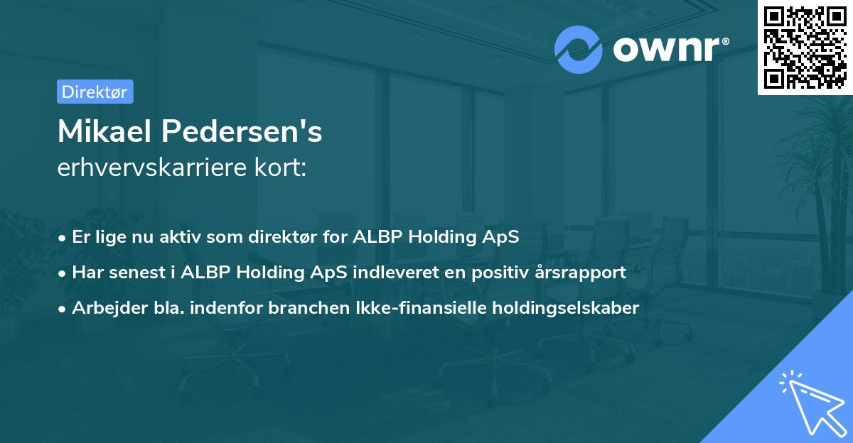 Mikael Pedersen's erhvervskarriere kort
