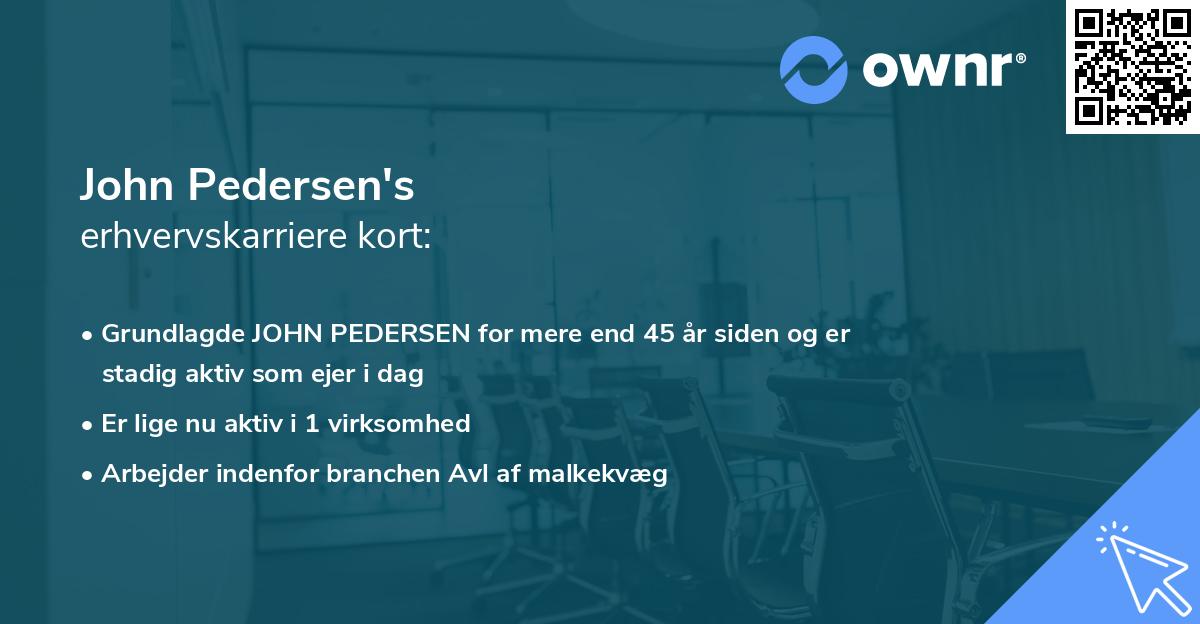 John Pedersen's erhvervskarriere kort